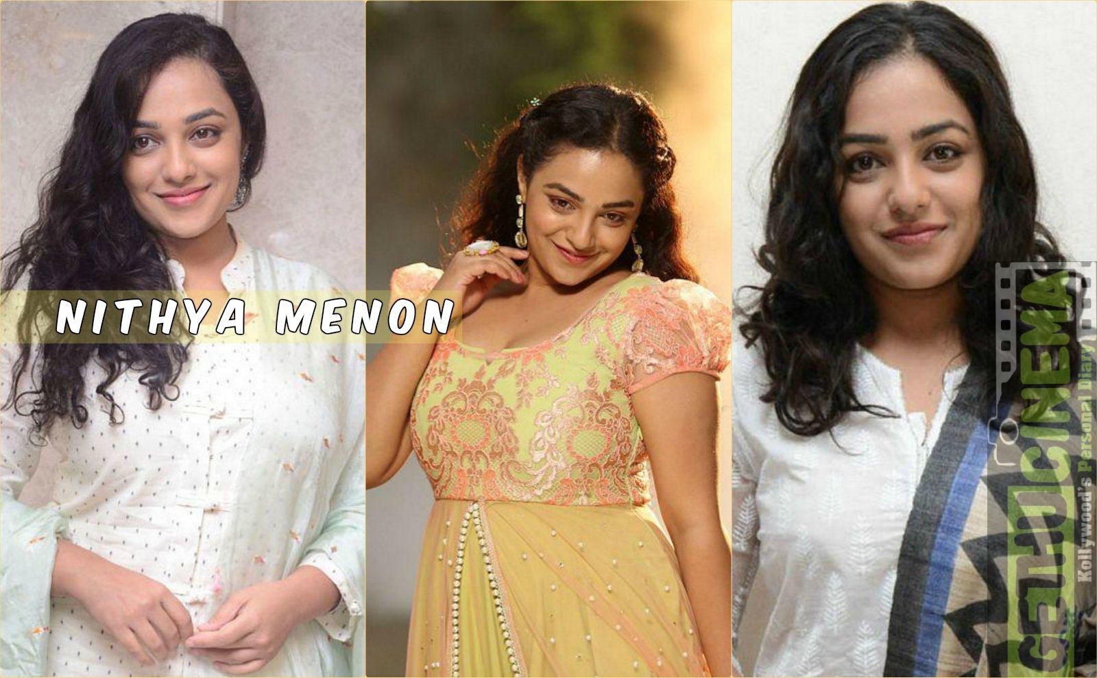 Actress Nithya Menon Photos in White Salwar Kameez | Moviegalleri.net