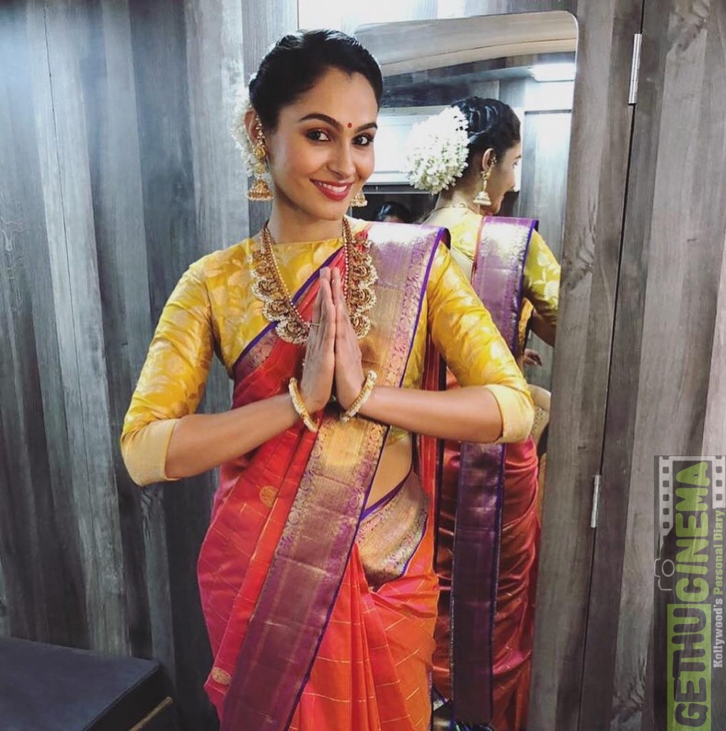 Andrea Jeremiah, saree, traditional look | Gethu Cinema