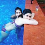 Actress of Sacred Games, Sexy Durga Rajshri Deshpande in bikini in swimming pool  (1)