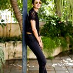 dayana erappa, chekka chivantha vaanam, large size, black dress