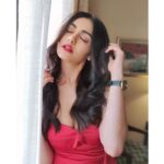 Adah Sharma Instagram - RED is for ...................... Since my last post was captioned WILD and FREE this one should be ...tame and confined, domesticated and expensive ? 🤣🤣🤣 .I fitted into a gown two sizes smaller because of all the running around I did in Rishikesh *watch previous video posts* with the dogs and in the forests . . . For the timex event Outfit - @lavishalice Watch- @timex Heels - @miumiu Hair @snehal_uk Styled by @juhi.ali