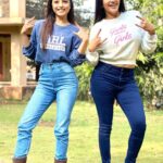 Antara Biswas Instagram - This Is True Bonding... See How We Wear Similar Clothes and come on set Without Knowing 😍😍...GIRLS EMPOWER GIRLS 💪🏻💪🏻💪🏻... Love You My Dear and Very Beautiful and very innocent @niyatifatnani ... #love #friendship #bonding #twinning #posing #truesoul #innocent #onset #posers #cutie