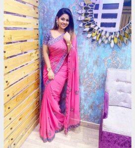 Leesha Instagram - 💖 
#staysafe #stayblessed #instadaily #leesha #leeshaeclairs #tamilactress #saree #love