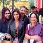Lisa Ray Instagram - Pictured @jaipurlitfest with my dear friend @nishajamvwal, a deeply original spirit in a world that tries to codify behaviour and the extraordinary Sharon Lowen, celebrated Odissi/Manipuri dancer, writer and artist whose identity transcends many perceptions and borders. She also happens to be the mother of my friend @punjewbi Each of us wryly indefinable, stealthily uncontainable, status quo resistant and label-proof.