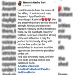 Natasha Suri Instagram - 💔 #JusticeForAjayPandita #AllLivesMatter #Kashmir #India