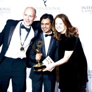 Nawazuddin Siddiqui Instagram - It’s a pure delight to be receiving the beautiful winner trophy at the International Emmy Awards Gala in NewYork with one of my favourite Director James Watkins for our work #McMafia
Congratulations @jginorton #DavidStraithirn @oshricohen #MerabNindzi & the Team #McMafia @iemmys @bbc #bestdramaseries