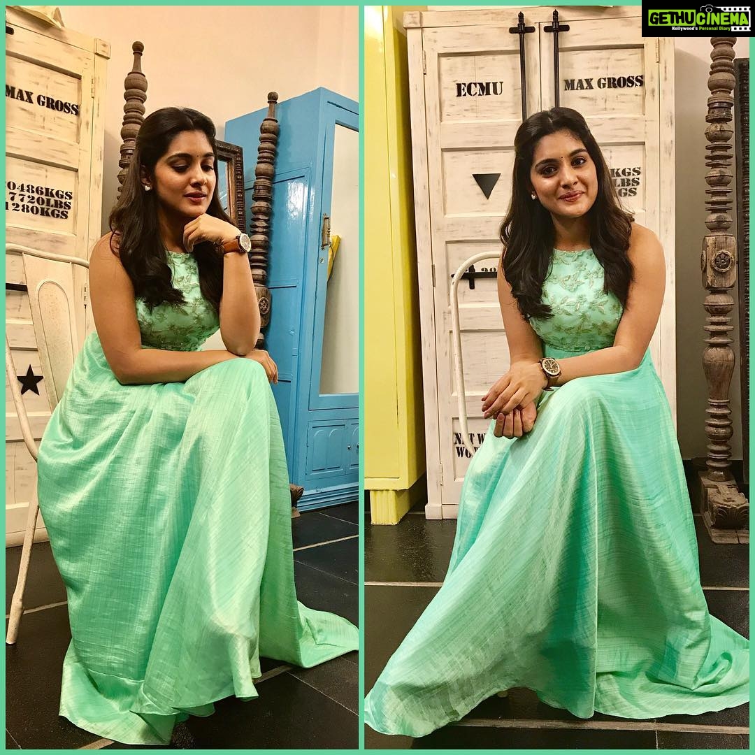 Nivetha Thomas Instagram - For #ninnukori Promotions 💚 Wearing An 