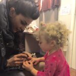 Priyanka Chopra Instagram – Getting our mani on!! Rowen was our star guest on set! Everyone catering to this gorgeous lil diva! #StephanieMclaughlin #JakeMclaughlin