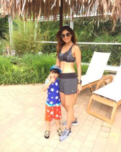 Shilpa Shetty Instagram - Mommy-sonny in Sunny Wolburn. #sontime #swimtime #londondiaries #centreparcs