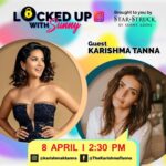 Sunny Leone Instagram – Hey everyone! @karishmaktanna is joining me today on @lockedupwithsunny 
So excited because we have known each other for a very long time! So happy to have her a part of this!! #lockedupwithsunny