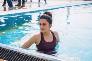 Taapsee Pannu Instagram - Those were the days....
This was while I was shooting for an ad for my brand @womens.horlicks 
Getting into a swimming pool is joy for me but it wasn’t always like that. Had a scary near drowning experience in a pool when I was a kid so got really scared of learning how to swim. It was only 9 years back that I finally got over that fear and learnt swimming. I Remember swimming laps in an indoor pool alongside many kids in the same class and it made me feel that how learning has no age n probably the child in me is still alive 😁
#Throwback #Archive #QuarantinePost