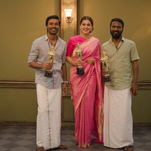 Taapsee Pannu Instagram - Before the clock strikes 12....
Who would’ve thought ...
Exactly 9 years later 
From 11th Jan 2011 to 11th Jan 2020
Some coincidences are SURREAL !
#AnandVikatanAwards 
#vetrimaaran #Dhanush