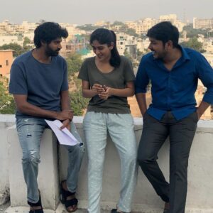 Chandini Chowdary Instagram - 3 best friends! 
Everyday is a fun day with you people on set. ♥️