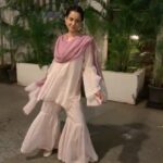 Kangana Ranaut Instagram - #KanganaRanaut giving us Eid wardrobe goals with her amazing sharara embellished with beautiful lace work. #iftar #Eid2019 Outfit: @drzyabyridhi