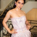 Kangana Ranaut Instagram - Live like you are made for the red carpet!! . . Gown: @michael5inco Jewels: @chopard Hair: @alipirzadeh Makeup: @anilc68 styling: @stylebyami @shnoy09 @mala_agnani Photo: @frozenpixelstudios Project: @pankhurifetch . . #KanganaAtCannes #LiveVictoriously #Greygooselife #Queenatcannes