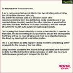 Kangana Ranaut Instagram - Please pay attention to the official statement from @ektaravikapoor's @balajimotionpictures regarding the date clash. #MentalHaiKya