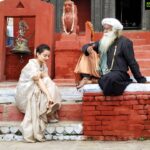 Kangana Ranaut Instagram - #KanganaRanaut & @sadhguru Ji captured during an interview at Kashi. This interview is much awaited specially after the recent Instagram Live where we witnessed Kangana's curiosity and efforts in making this planet a better place to live. Let's see what gets unraveled this time! Kashi Vishwanath Temple