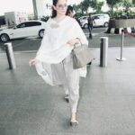 Kangana Ranaut Instagram - Swag on point!! 😎 A pro at juggling crazy schedules, #KanganaRanaut left for Varanasi today, after landing from LA last night. We love how she transformed her look from a power packed suit to a serene salwar suit. 😍 . . . Wardrobe 👗 Dress - @label.ekadi Shoes - @dior Shades - @gucci Bag - @hermesbirkin