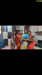 Rekha Krishnappa Instagram - Hitting the century 🤟 is not an easy task ... What about a million 😱
@meerakrishnaofficial 
@_dharshhh 
@mercyleyal .
.
.
.

#100kfollowers #gayathri #mantra #madhavi #eshwari #chandrakala #aishwarya