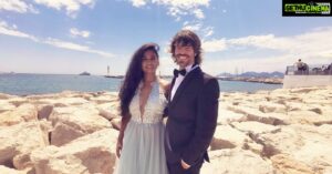 Usha Jadhav Instagram - #Cannes2021 #CannesFilmFestival #Cannes74 con @alexcortescalahorra el vestido es de #EstherNoriega @esthernoriega #SangerCollection @festivaldecannes #canneslacroisette #actorslife