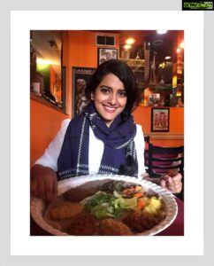 Vishakha Singh Instagram - Gotta love Toronto ! Who would have thought an Indian would discover Ethiopian food in Canada 🙂
.
.
Had the best Ethiopian vegetarian lunch yesterday followed by a coffee ceremony.  Couldn't help but wonder at the striking similarity between Indian vegetarian food and this. 
A platter full of spicy lentils, green vegetables, cabbage, beetroot etc on a bed of gluten free 'Injera'bread (reminded me of our yummy neer dosa), this was one lunch that I truly relished.
.
Fun facts:

1)The Ethiopian Calendar has 13 months and it is 7 ½ years behind the Gregorian calendar. So yes, we are all actually younger in Ethiopia;) 2)Some of the best long distance runners are from Ethiopia

3)Coffee was discovered in Kaffa, Ethiopia

4)Teff, the grain used to make the Ethiopian staple bread injera is the smallest grain in the world and is rich in calcium, phosphorous, iron, copper, aluminum, barium and thiamine and is a good source of protein, amino acids, carbohydrates and fiber.  It is a great gluten-free option
.
.
.
#multicultural #Toronto  #ethiopia  #Food #Foodculture #foodunites #Vegetarian #Indian #India #Canada #Kaffa #Injera #BestFood  #i❤️toronto #Lunch #Coffee #Ceremony #Geography #Funfacts #Culture #NowGoPlayKBC #Vegan #glutenfree