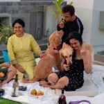Aishwarya Arjun Instagram - Here’s to an eternity of love and togethernes ❤️ HAPPY ANNIVERSARY AMMA AND APPA 🌟🌹🐾