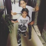 Amrita Arora Instagram - These two ❤️❤️❤️ #Azaan #Rayaan Sunday funday 👨‍👩‍👦‍👦 #brothers #boyswillbeboys #mumofboys