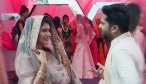 Anjena Kirti Instagram - #meherezylaa video song out now on U1 records ❤️
#Maanaadu 
#meherezylaa 
#meherezylaavideosong
#zarina