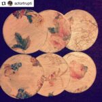 Aparnaa Bajpai Instagram - Handmade decoupaged coasters!!. Something which I love making and will be sharing a lot more of these designs with you guys. These pink vintage ones were specially customized for my friend @actortrupti I am glad you liked them and thanks for the post🤗😘❤️ #idiot_synchro_erratic_ideas