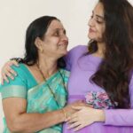 Bhama Instagram - Mom to be with her Mom😉 #Moms #BabyShower #Throwback #Purple #Moms to be 💜