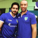 Bharath Instagram - With the great French man "mikael silvestre". Amazing footballer.. Memories !!!