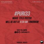 Charmy Kaur Instagram – @purijagannadh next #Puri33 movie Title poster will be out at 9:30 AM Tomorrow
Stay Tuned – @PuriConnects  #HBDPuri