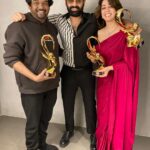 Charmy Kaur Instagram - Best sensational director @purijagannadh 💖 Best sensational actor @ram_pothineni 😘 Best producer ME ME ME 😍 Best sensational movie US US US 😜 Best music #manisharma 😁 #ismartShankar bags 5 awards 🤩 Thanks @zee5telugu 💃🏼