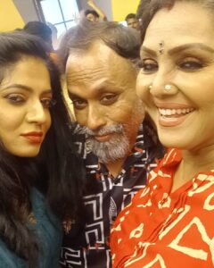 Fathima Babu Instagram - With Reshma and Rajesh Shetty who is the designer for all contestants during Bigg boss inaugural and finale .... Such a passionate designer