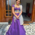 Harshika Poonacha Instagram - House warming glow ❤️❤️❤️ Thankyou to one and all for coming and blessing us 🙏🙏🙏 Wearing beautiful lehenga @sehari_priya_label Dupatta @saldanha_label #Harshihousewarming #Anugraha Virajpet, India
