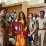 Harshika Poonacha Instagram - Now that's a fantastic start to my 2020 😇 Got felicatated by 2 of my favourite heros in the police department 💥💥💥 Our Bangalore Commissioner of Police @bhaskarrao sir and my true inspiration DCP #Ishapant maam. It was such an honour 🙏🙏🙏 Was a part of this wonderful programme organized by DCP maam on women safety and crime awareness with included plays on women safety,drug abuse and also a phenomenal portrayal of Self Defence by @blrcitypolice . . . Thankyou somuch @mousumidebnath9006 for this lovely outfit ❤ St.John's Auditorium Koramangala