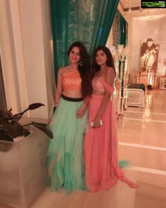 Harshika Poonacha Instagram - Life is too short to dress up boring ❤❤❤ #princess 👸 feels 😘 Thanks to my sweetheart @aaditishenoy for clicking such lovely pics 😘😘😘 Wearing this gorgeous @hatioralabel ❤ #Darshanlikhitasangeet ITC Gardenia, Bengaluru