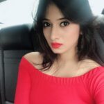 Harshika Poonacha Instagram - Wearing a Red dress and travelling in a Red Merc ❤️ Any guesses why ????