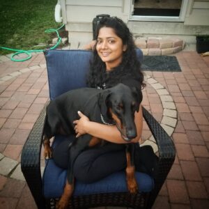 Madhumila Instagram - He wants to be included🥰 thank you @hollaatmefelix
#dobberman #416kutty