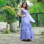 Miya George Instagram - Wearing one of my favourite colours 💜 Thanks @jeunemaree for this beautiful gown Pic courtesy: @umeshpnair