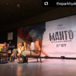 Nandita Das Instagram - Second stop on the @Mantofilm journey - Hyderabad! Thank you, @theparkhyderabad for having us! #Repost @theparkhyderabad (@get_repost) ・・・ ‪#Manto promotion and talk at The Park Hyderabad. The story telling of #Manto by @nawazuddin._siddiqui and @nanditadasofficial ‬ ‪#theparkhyderabad #tphd #theparkhotels #anythingbutordinary #moviepromotion #manto #loveforart ‬