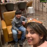 Navya Nair Instagram – Off to Dubai .. me and kiddo .. GVK Lounge Mumbai Airport
