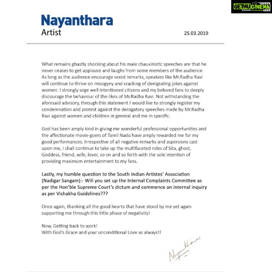 Nayanthara Instagram - I am so amazed by your love and support - Gethu ...