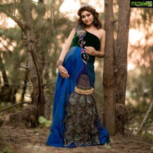 Neelima Rani Instagram - Nature is the dream 😍
I’m her wanderer 🥰
Mommy Peacock in wild 🦚 
Beautifully conceptualised and designed by @zarigaibygitanjaliofficial 
Magician behind lens @camerasenthil 
Lovely MUA by @vijiknr ❤️❤️❤️