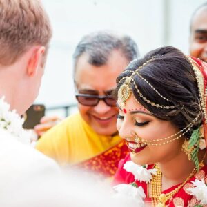 Richa Gangopadhyay Instagram - Remembering our beautiful, waterfront Indian ceremony that took place on this day, last year, and how special it was for our families to come together as Joe and I completed our Hindu Bengali rituals together (Joe is a master at reciting mantras, nbd). We were lucky to have been able to honor both our cultures and traditions and to have Joe’s family embrace, and enthusiastically participate in every nuanced element of our celebrations with open arms. ⁣⁣
⁣⁣
From the “gaye holud” (haldi/turmeric ceremony), to the “ayeburobhaat” (bride-to-be’s final luncheon with her favorite dishes), “totto” (or tatwa, groom welcomes the bride to their family) and “bor boron” (bride’s mother and female friends welcome the groom), each distinctive event bonded us closer, for life.🔒♾️⁣⁣
⁣⁣
I can’t even put into words how utterly grateful I am, and always will be, to my parents for giving their only daughter a wedding that dreams are made of. To have our extended family and friends from all over celebrate our union over the three-day wedding events was indescribable, and on our anniversary, revisiting over 3000 photos brings us back to the fun, laughter, tears of joy (and yes, of course a little bit of chaos…it’s a fusion wedding!). 🥳⁣⁣
⁣⁣
We are blessed beyond words, for having each other and for having our families love and support us till the very end. We love you Ma, Baba, Deb and Steve!🥰⁣⁣
⁣
Venue: @roostertail
Makeup: @jhobby21 
Hair: @hairbyaysha 
📷: @kelliesaunders