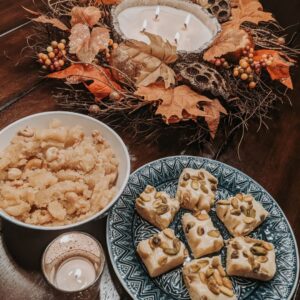 Richa Gangopadhyay Instagram - Happy Diwali! Love and light to you and your family from ours 🪔💕. Enjoyed some intimate family time with Joe, Luca and my mom (visiting from Michigan) and yummy homemade halwa and milk barfi 😍. 

Hope you all had a wonderful and safe Diwali! 

#diwali #happydiwali #indiansweets #family #multiculturalfamily