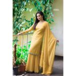 Sadha Instagram - When there's darkness, be your own sunshine! 💛🧡💚 Styled by @impriyankasahajananda Outfit by @bharat_adiani Accessories by @bellofox Photography by @crafty_chandu