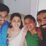 Sandra Amy Instagram – #sandraprajin #manuponnu #kajalme#partners in crime#lots f fun#happy and blessed#