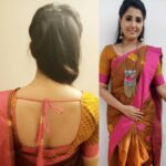 Sandra Amy Instagram - Saree and blouse designed by @naasfashionwear Very beautifully designed blouse
