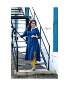 Sija Rose Instagram - There is no blue 
without yellow
and without orange 
 - Vincent Van Gogh
.
Some more from the blue yellow series 
.
📸 : @sujay_nair 

👗: @rithuclothing 
.
#rithuclothing 
#blueyellow #customised #salwarsuits #instapic #instaphoto #indianwear